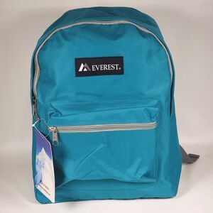 Everest Basic Backpack Bag 15" Dark Teal‎ School Classic Logo Unisex Brand New